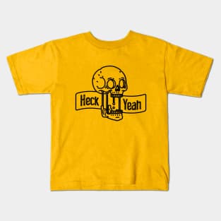 Heck Yeah Skull Tattoo T-Shirt - Edgy and Bold Graphic Kids T-Shirt